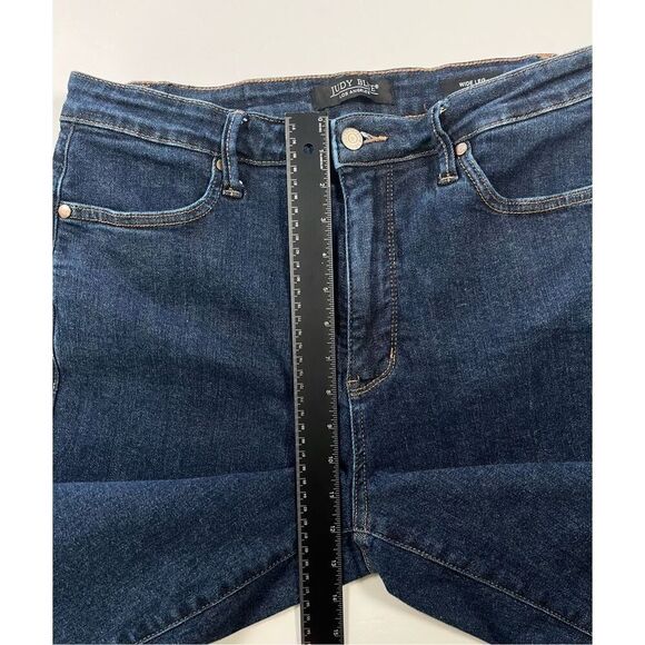Judy Blue Office Drama Wide Leg Crop Dark Denim Tummy Control Size 15/32 JB88716 - Picture 6 of 9
